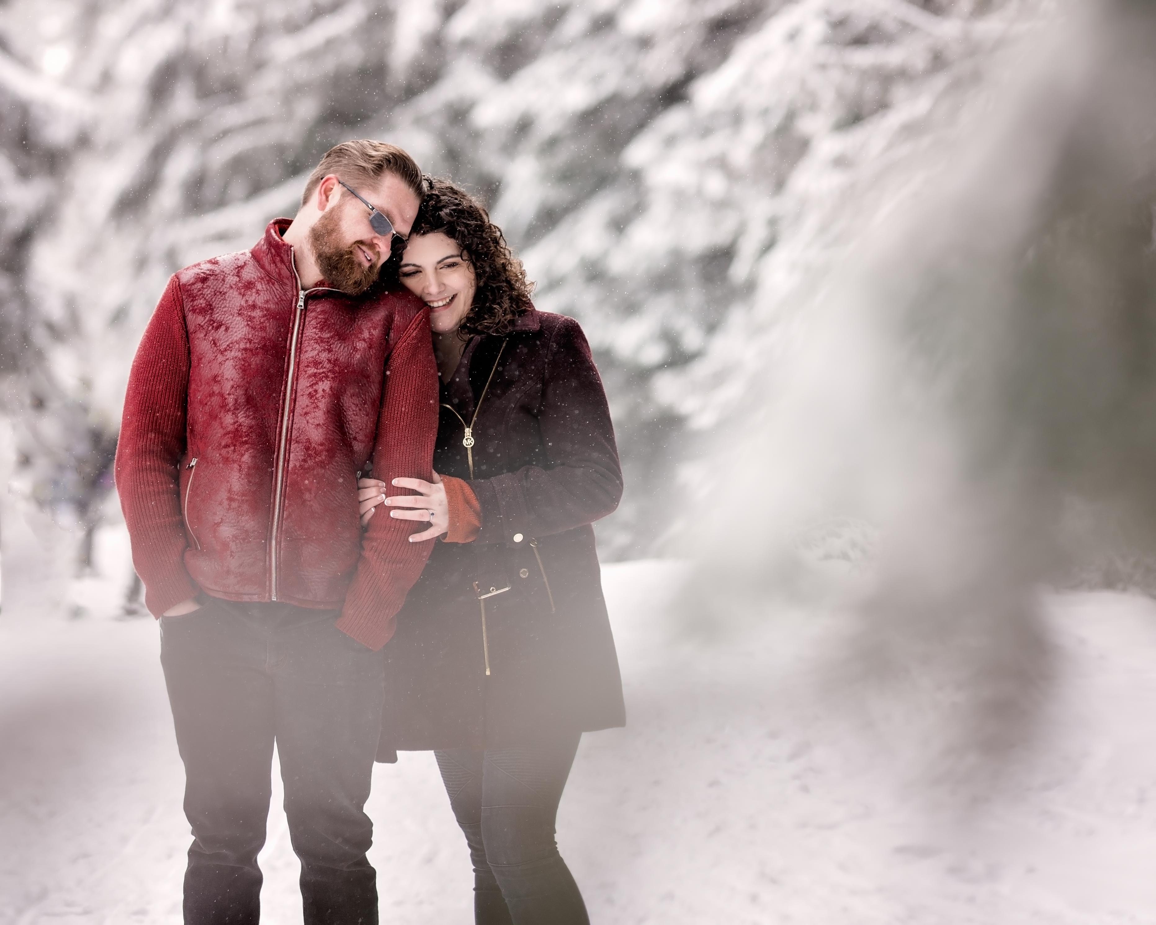 Lindsey and Hunter’s Snowy Engagement Session